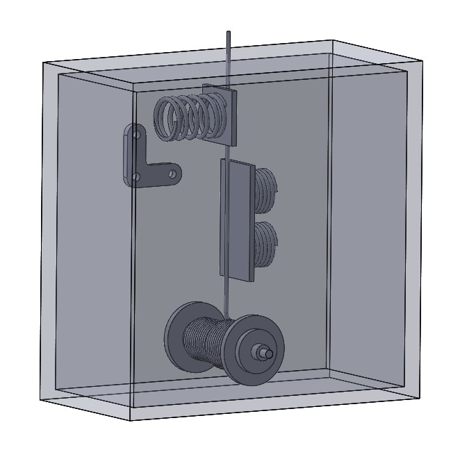 Therefore, we flipped the hard
											brake system horizontally, since the horizontal width was limited by the spool size anyways.
											Additionally, with our current hard brake system, the pin would be pulled out more evenly over both
											springs if the two were oriented horizontally.