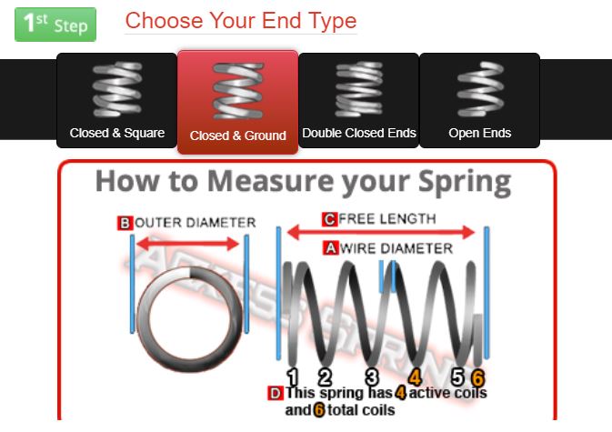 Spring Calculator - end type