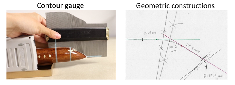 Measurement and model of the fuselage front - 1.